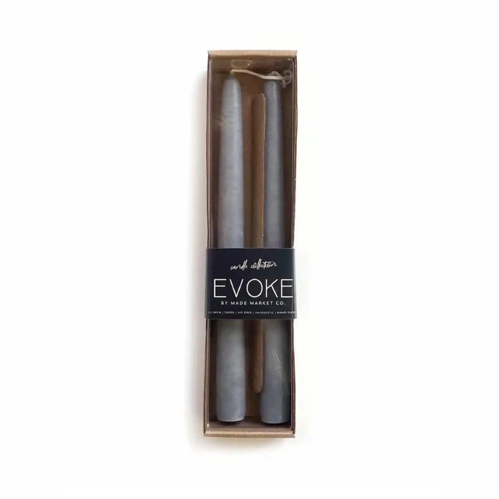 Evoke by Made Market Handmade 8” Taper Candlesticks (Silver)
